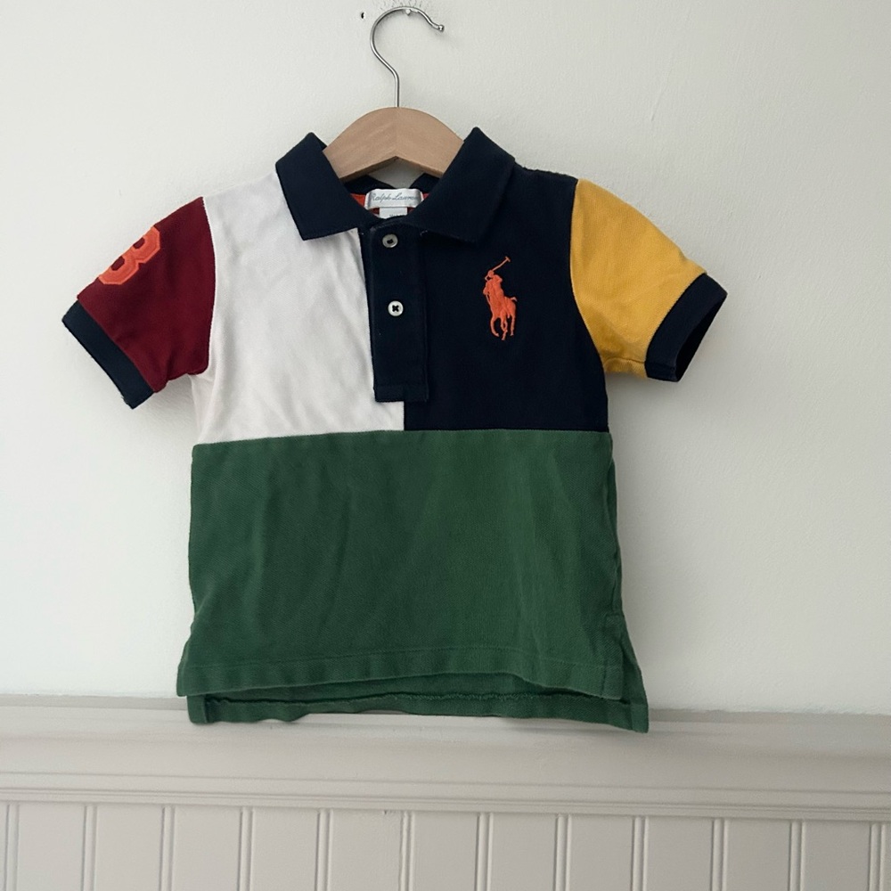 Vintage Ralph Lauren Baby 18 Months Kids Colorblock Polo Shirt